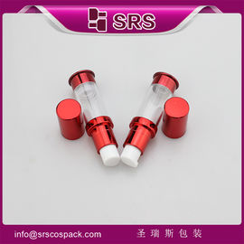 A0214 metal kırmızı renkli küçük boyutlu havasız pompa şişesi serum için