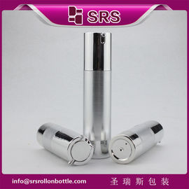 TA021 15ml 30ml 50ml gümüş renkli boş havasız kozmetik pompa şişesi