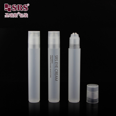 Yuvarlak Açık Mat Parlak PP PCR Plastik Roller Çelik Masaj Topu 15ml şişe üzerinde