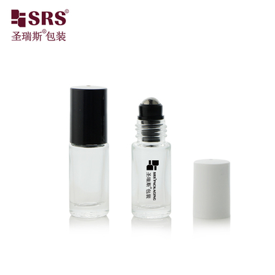 5ml Mini Cute Glass Roll On Bottle Essential Oils için Alüminyum Kapalı Rol Şişeleri ile Şeffaf