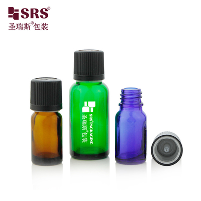 5ml 10ml 15ml 30ml 50ml 100ml 18/415 Boş Cam Şişeler Çocuklara Karşı Koruyucu Kapak Şablonuyla Esansyel Yağ Şişesi Lüks