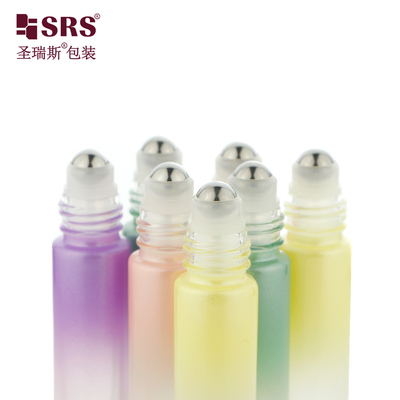 Yuvarlak Cam Lüks Boş Taşınabilir Essential Oil Roll On Flask 10ml