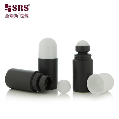 60ml Boş Kozmetik Paketi PP Sızıntı Yok Yuvarlak Gel Şişesi Top Üzerinde Rulo ile Deodorant