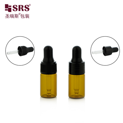 3 ml 5 ml Küçük Yolculuk Boyutu Esanslı Yağ Plastik Omuz Cam Şişeler Dropper
