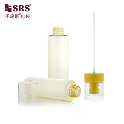 150ml Enjeksiyon Yarım Şeffaf Renkli Plastik PCR Geri Dönüştürülmüş Malzeme püskürtücü PET Kozmetik Şişe