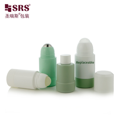 50 ml 75 ml Boş Değiştirilebilir Doldurma PP PCR Geri Dönüştürülmüş Enjeksiyon Özel Renkli Deodorant Lüks Rulo Şişe