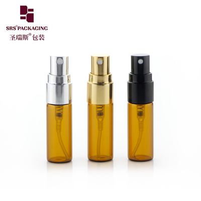 BLPA-3ML Amber Vial Alüminyum Altın Fırlatıcı Pompası ile Tüp Cam Şişe Parfüm