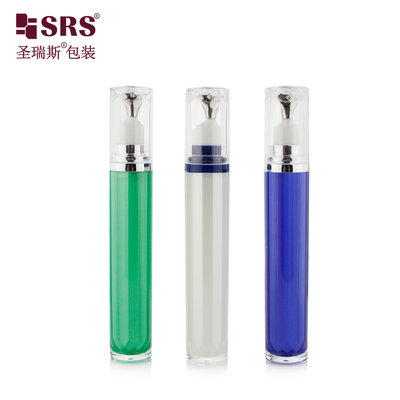 LR001-15ML Renkli Özel Renkli Akrilik Dış Şişe Göz Kremi Kozmetik Lüks Ambalajı İçin Metal Uygulayıcı ile