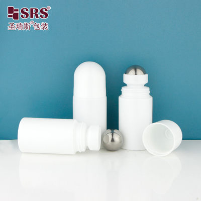 RPPC-60ML Kubbe Kapak Tatlı Ağrı kesici Gel Plastik Çevre dostu PCR Sertifikası Roller Çelik Top Masaj Şişesi
