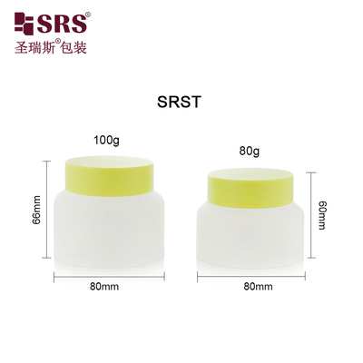 SRST-80g 100g PP PCR Yuvarlak Yeni Tasarımlı Vücut Makyajı Krem Kavanoz Konteyner Çevre dostu malzeme ambalajı