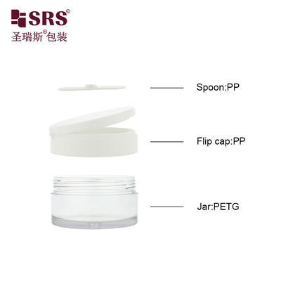 PETG003 Boş Beyaz Enjeksiyon Özel Renk 100g 120g 150g 200g 250g Stokta Ücretsiz Örneklerle Flip Cap Plastik Kavanoz