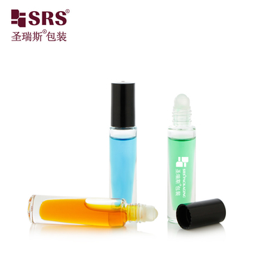 GB1-5ml Kalın Duvarlı Şeffaf Boş Cep Boyutu Tatlı Plastik Kapağı Silindir Şekli Tırnak Yağı Uygulayıcısı Şişe Üzerinde Cam Rulo