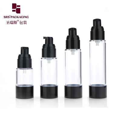 Klasik kozmetik ambalajı 15ml 30ml 40ml 50ml 80ml 100ml 120ml AS plastik hava içermeyen pompa şişeleri