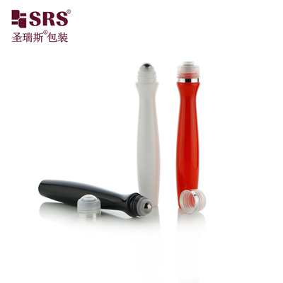SRS8447-15ML Boş Özel Renkli Plastik Roller Çelik Top Göz Gel Radian Şekli Eşsiz Tasarım PETG Malzeme Uygulayıcı