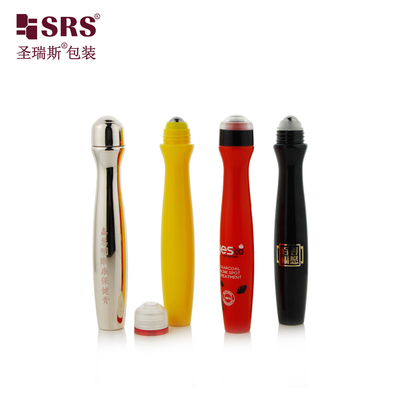 SRS8447-15ML Enjeksiyon ve Üfleme Rengi Kişiselleştirme Parlak Bel Şekli PETG Plastik Rulo Şişe Üzerinde