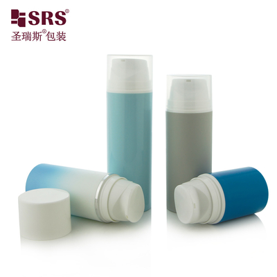 PA601 30ml,50ml,80ml,100ml,120ml,150ml,200ml Boş Snap On Stili Vakum Tek Duvarlı Enjeksiyon Renk Temel Losyon Havasız Pompa Plastik PP PCR Şişesi