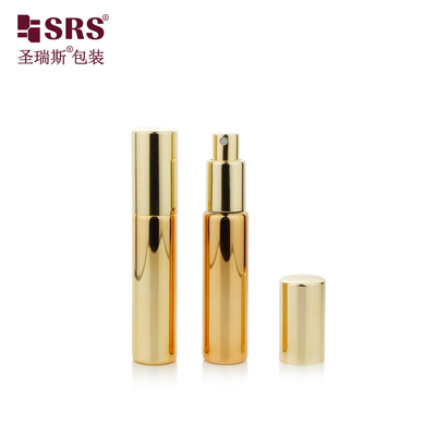 BLPA 10ML Metalize Altın Boş Yuvarlak Cam Parfüm Sprey Pompa Şişe Özellik Fine Mist