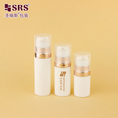 A028 5ml 10ml 15ml 20ml Boş Yuvarlak PP Geri Dönüştürülmüş Malzeme Cep Yüz Jeli Havasız Pompa Şişe Örnek Enjeksiyon Renk Özelleştirme