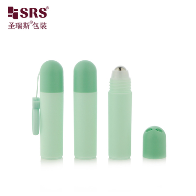 RPPF 20ml Temiz Yuvarlak Düz Alt PP PCR Geri Dönüştürülmüş Malzeme Sertifikası Dome Kapak Çantası Lanyard ile Roller Çelik Top Şişe