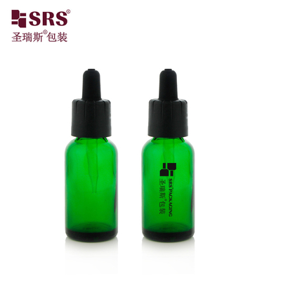 D009 Yuvarlak Kalın Duvarlı Cam 5ML 10ML 15ML 20ML 30ML 50ML 100ML Yüz Serumu İçin Çocuklara Karşı Temperatör Dayanıklı Kapaklı Dropper Şişe