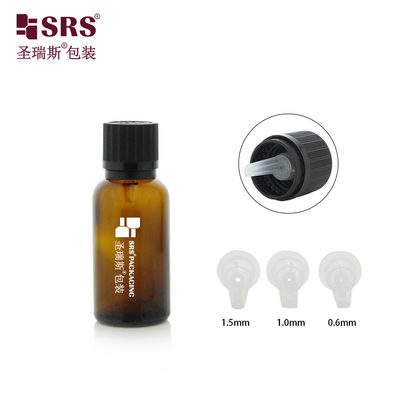 G009 Tatlı Tasarım TE CRC Siyah vida Kapak Amber Yeşil Parlak Cam Şişe Önemli Yağ İçin Plastik İçeriği