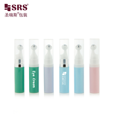 A0035 7.5ml 10ml 15ml PP Vakum Baskı Düğme Göz Kremi Rulo Şişeleri Sızdırmaz Hijyenik Ambalaj