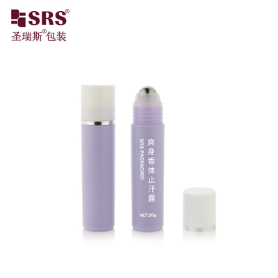 RPP-30ml Enjeksiyon Mor Parlak Mat Finished Beyaz Kapak Dampalı Gümüş Yüzük Çelik Top Masaj Saç Serumu Rol Flaskı