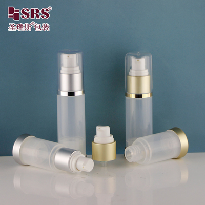 A025 15ml 30ml 50ml PP Açık Parlak Kişiselleştirme Deri Bakım Maskesi Gel Havasız Pompa Şişe Paketleme