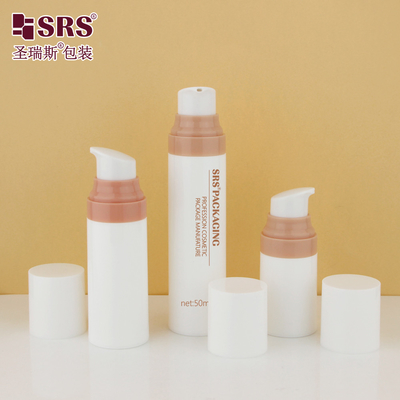 PA0204 15ml 30ml 50ml Enjeksiyon Pembe Pompa Özelleştirme PP PCR Geri Dönüştürülmüş Malzeme Yüz Kremi İçin Parlak Havasız Şişe