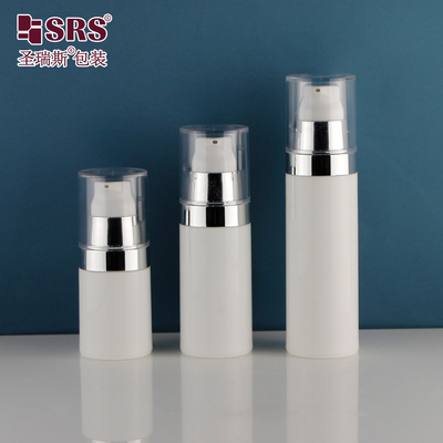 PA212 15ml 30ml 50ml Metalize Gümüş Omuz Plastik Havasız Pompa Şişesi Vücut Losyonu İçin