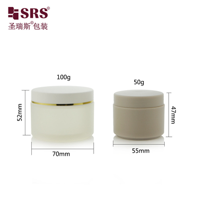 SRSH 50g 100g Enjeksiyon Özel Renkli Mat Bitmiş Plastik PP Krem Kavanoz Paketleme Yüz Maskesi için