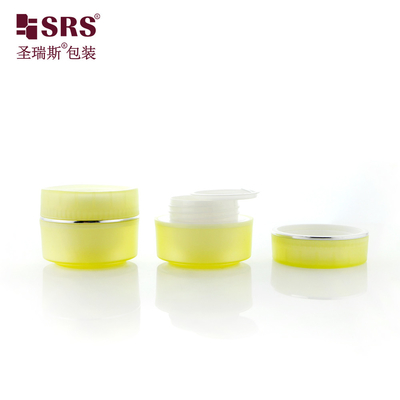 SRSI 15g 30g 50g Mat Finished Plastik Yarım Şeffaf Renkli PP Yüz Gel Göz Kremi Konteyneri Kozmetik Kavanoz
