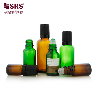 5ml 10ml 15ml 20ml 30ml 50ml 100ml Amber Clear Blue Green Glass Flaska Üzerindeki Rulo