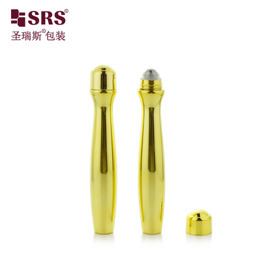 SRS8447-15ML Metalleştirilmiş Parlak Altın Boş PETG Plastik Rulo Şişe Üzerinde Göz Gel Bel Şekli