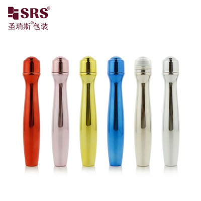 SRS8447-15ML Parlak Metalize PETG Plastik Rulo Şişeye Göz Gel Masajı Kozmetik Ambalaj