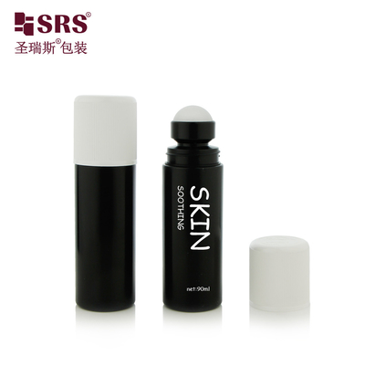 RPPD1-90ML Siyah Mat PP Plastik Şişe Çocuklara Karşı Koruyucu Kapaklı Çift Duvarlı Antiperspirant Gel İçin Sızıntı Yok