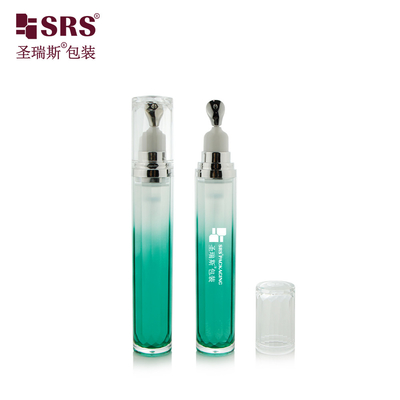 LR001-15ML Yüksek Kalite Lüks Deri Bakım Göz Jelli Uygulayıcı Metal Zenk Kafa Akrilik Losyon Şişe Konteyner Tüp