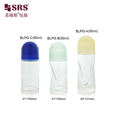 BLPG 50ml 60ml Beden Deodorant Gel Antiperspirant Ambalajı İçin Şişe Üzerinde Boş Cam Rulo