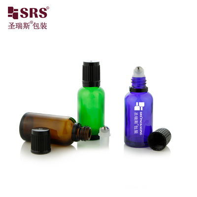BLPF 5ml 10ml 15ml 20ml 30ml 50ml 100ml Yuvarlak Kehribar Yeşil Cam Şişe, Esansiyel Yağlar İçin Çelik Bilyalı Roller