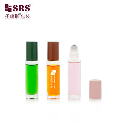 BLPM-10ML Enjeksiyon Custom Color Glass Roll-On PP Cap Boyalı Roller Steel Ball Flask For Hair Essence Fragrance