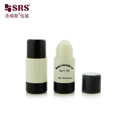 RPPE 50ml 75ml Değiştirilebilir Enjeksiyon Özelleştirilmiş Krem Rengi Plastik Mono PP PCR Roll On Şişe  Deodorant Jeli İçin