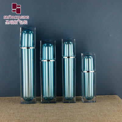 Shengruisi En Yeni Tasarım boş kare metalize akrilik lüks pompa deri bakımı losyon şişesi