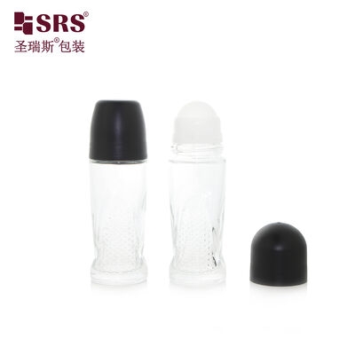 BLPG-A 50ml Eşsiz Şekilli, Deodorant Gel Ağrı Kaldırıcı Gel Paketi İçin Kalın Duvarlı Cam Roller Top Şişesi