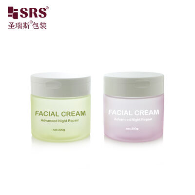 PET007 200g 250g 300g Plastik PET Krem Kavanozu, Vücut Peelingi Tonik Pedleri İçin Çevirme Kapaklı ve Kaşıklı