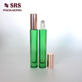 Parfüm yağı için şişe üzerinde 10 ml açık yeşil kalın duvarlı cam rulo