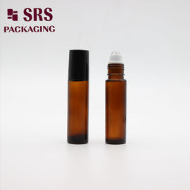 10ml şeffaf kehribar kahverengi cam rulo topu boş eşyanik yağ masaj şişesi