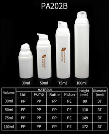 30ml 50ml 75ml 100ml enjeksiyon için çevre dostu beyaz pp hava içermeyen pompa şişesi