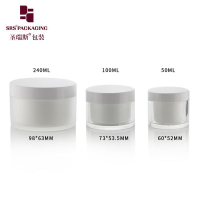50ml 100ml 240ml Açık Akrilik Plastik Değiştirilebilir Kavanoz Boş Toptan Satış Krem Kavanozları