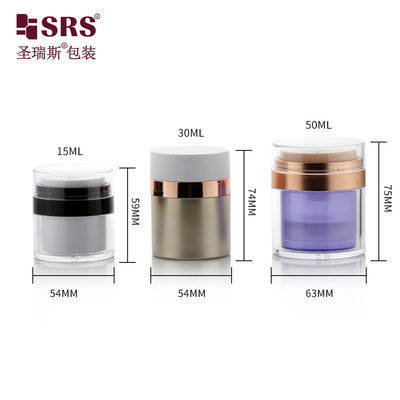 15 ml 30 ml 50 ml hava içermeyen değiştirilebilir akrilik kozmetik krem kavanozu