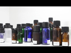 G005 Essential Oil için yatay damlatıcı yerleştirme ile cam yuvarlak Boston şişe vida kapağı